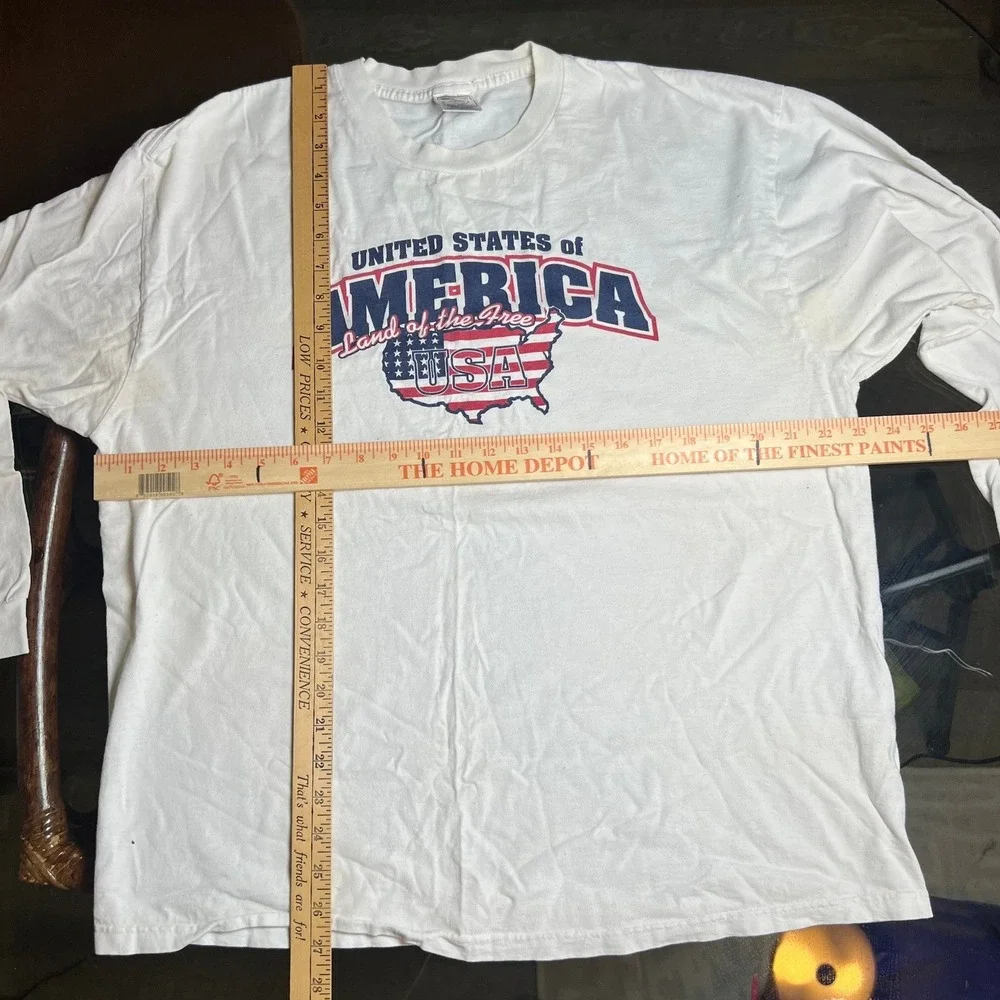 Vintage 2001 USA Land of the Free‎ 9/11 long Sleeve T Shirt Mens XL